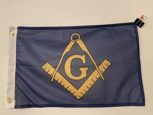 12x18 Mason Freemason Blue and Gold Flag 12'x18' boat 3 grommets super poly BxM