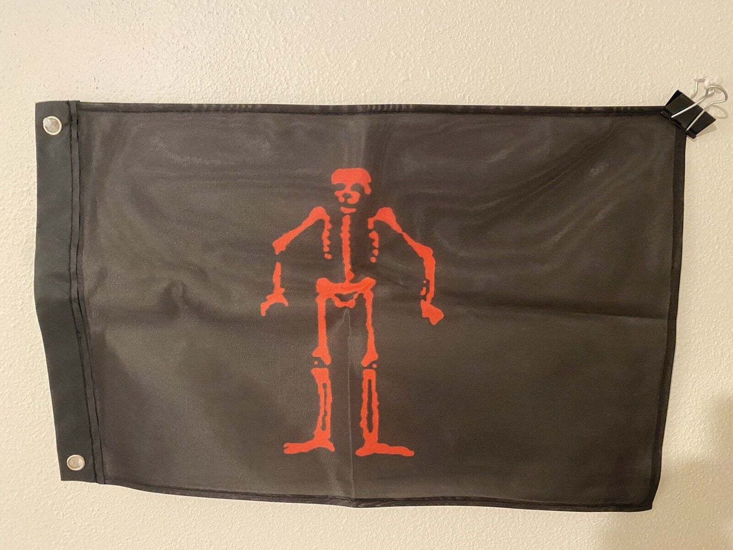 Edward Lowe Pirate Flag Red Skeleton Banner Ship 12x18 Pennant Jolly Roger 21