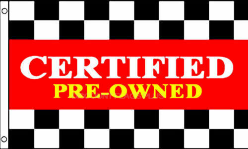 3x5 Advertising Certified PreOwn Checkered Car Flag 3'x5' Brass Grommets-New