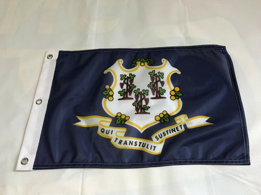 12" x 18" Connecticut 1895 State  Super Polyester Boat Car Flag  3 Grommets8-Z19