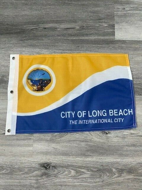 12" x 18"  City of Long Beach, California Flag 12 x 18  Banner Brass Grommets32