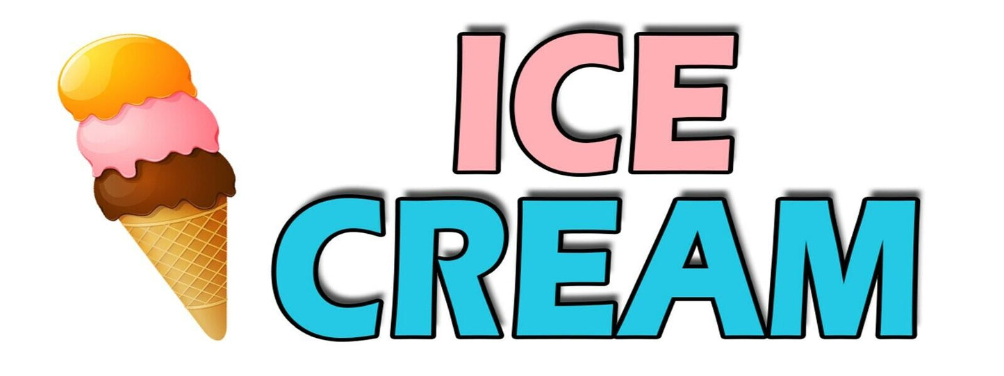 3ft x 8ft Ice Cream Vinyl Banner- New-Free Shipping