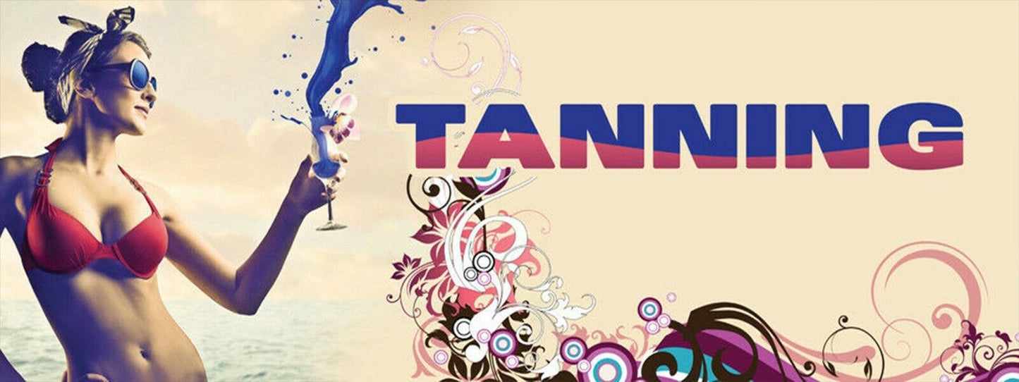 3ft x 8ft Tanning  Vinyl Banner- New-Free Shipping