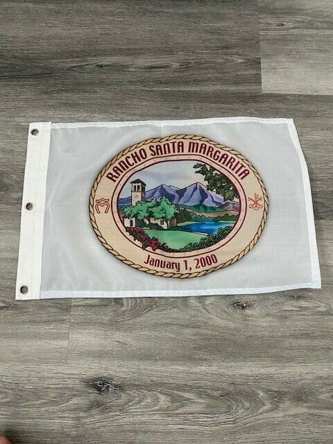 12" x 18"  City Rancho Santa Margarita, California Flag Banner Brass Grommets32