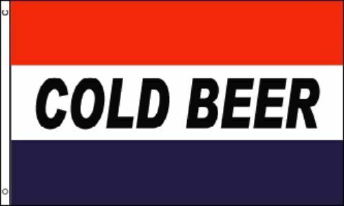 "COLD BEER" 3x5 ft flag RWB polyester banner cerveza-New