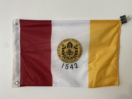 12 x 18 12" x 18" City San Diego, California  Flag Banner Grommets23