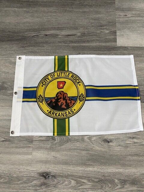 12" x 18"  City of Little Rock, Arkansas Flag  12x18 Banner Brass Grommets41