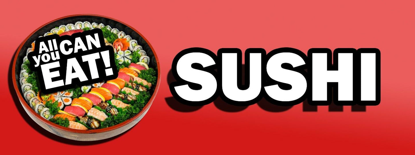 3ft x 8ft All You Can Eat Sushi Vinyl Banner- New-Free Shipping