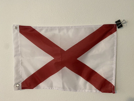 12" x 18"  Alabama State Flag with 2 grommets banner BxG