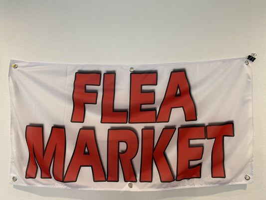 2x4 ft FLEA MARKET Banner  Sign -Super Polyester Fabric-New Z25