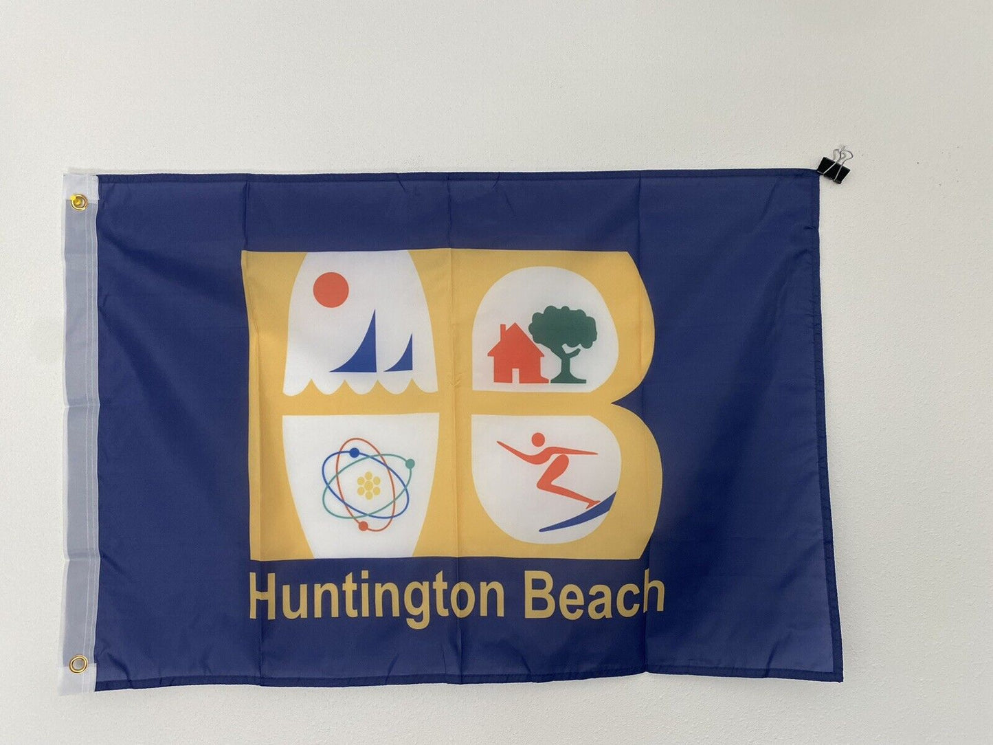 2 x 3 Ft 2' x 3' City of Huntington Beach, California Flag Banner Z18