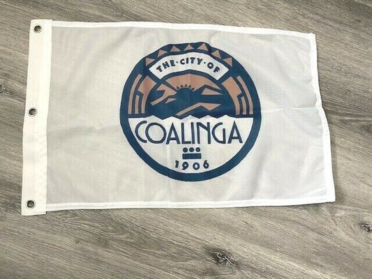 12 x 18 12" x 18" City Coalinga, California Flag Banner Grommets41