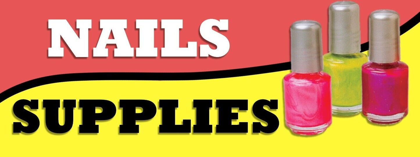 3ft x 8ft Nails Supplies Vinyl Banner- New-Free Shipping