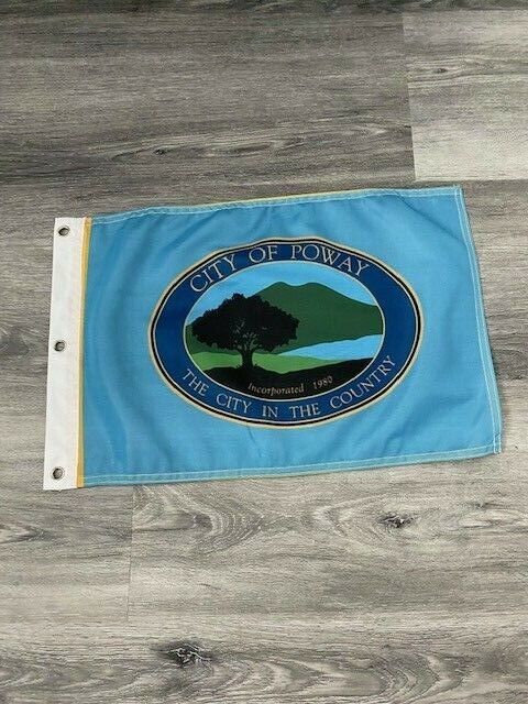 12" x 18"  City of Poway, California Flag  12x18 Banner Brass Grommets33