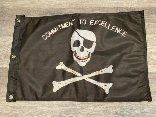 Pirate Commitment to Excellence Flag  12" x 18" Poly21