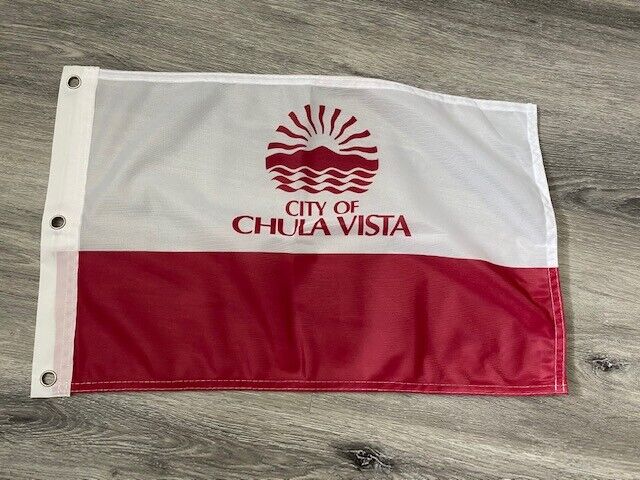 12 x 18 12" x 18" City Chula Vista, California Flag Banner Grommets41