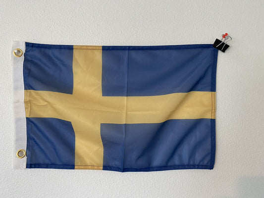 12" x 18"  Swedish Flag Sweden Banner Polyester Brass Grommets Car Boat-Z13